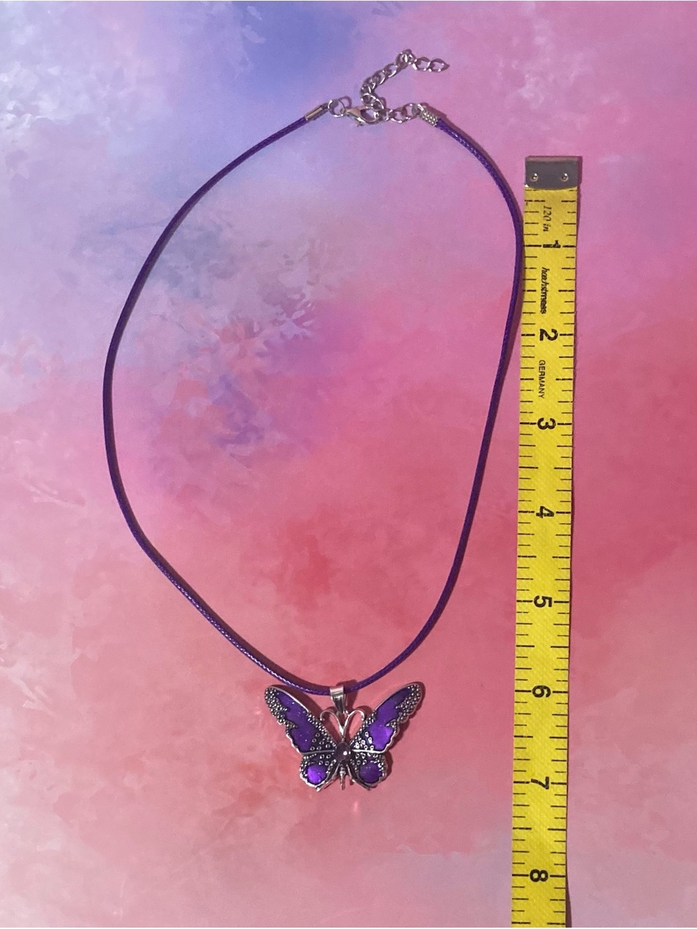 Brown & Orange Butterfly Pendant Necklace - Women Jewelry - Picture 8 of 9
